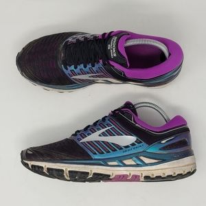 BROOKS TRANSCEND 5 Black Purple Blue Running Shoes Women's sz 10 1202631B023